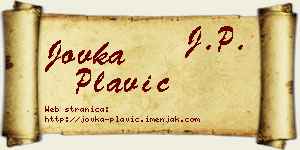Jovka Plavić vizit kartica